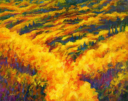 Aspen Falls - contemporary abstract. Copyright 2004 Katiel. All rights reserved.